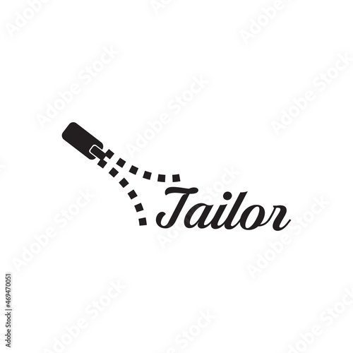 Tailor fashion logo with zipper icon design
