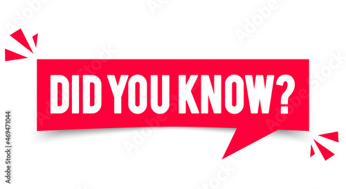 Vector Illustration Red Did You Know Label