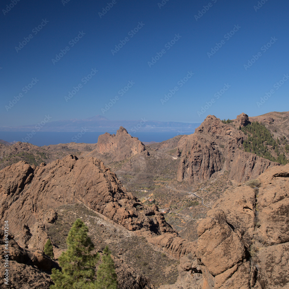 Gran Canaria, central montainous part of the island, Las Cumbres, ie The Summits
, landscapes along popular hiking route Camino de Plata