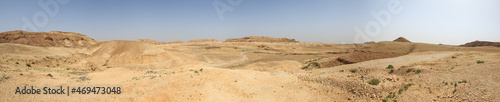 panorama of rocks and hills in the Judean desert in Israel