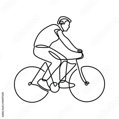 woman bicycle oneline continuous single line art
