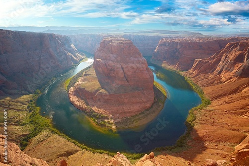Landscape of a horseshoe canyon on the Colorado River in the United States of America.