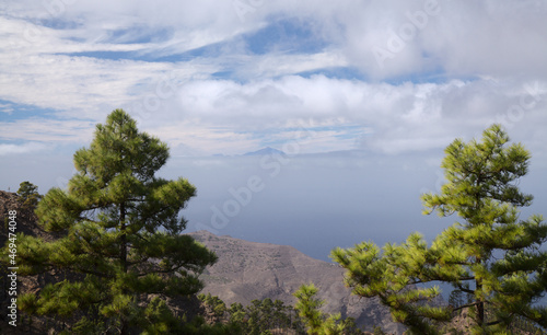Gran Canaria, landscape of the central montainous part of the island, Las Cumbres, ie The Summits, hiking route to Altavista, aboriginal name Azaenegue, mountain in Artenara municipality 