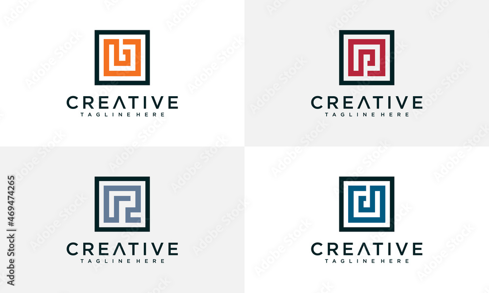 Set of Creative letter logo design template