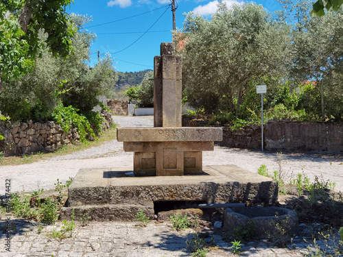 Fonte em pedra na aldeia de Alganhafres no concelho de Carrazeda de Ansiães photo