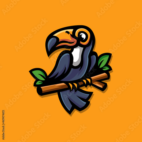 toucan bird mascot character logo design