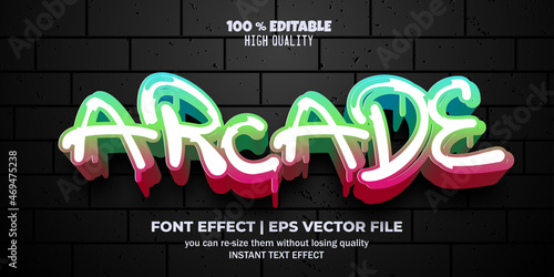 Archade text effect. game text style photo