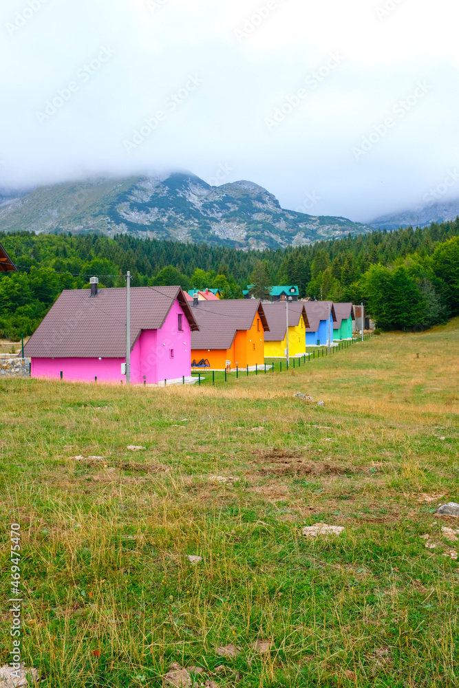 Fototapeta premium Colorful houses in the mountains