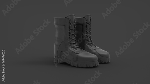 side biew boot with black background