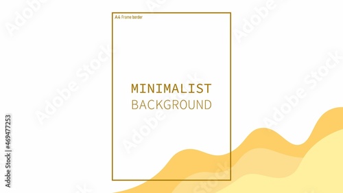abstract background. minimalist background design. orange color concept. a4 size border. eps10 vector