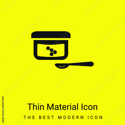 Baby Food With Spoon minimal bright yellow material icon