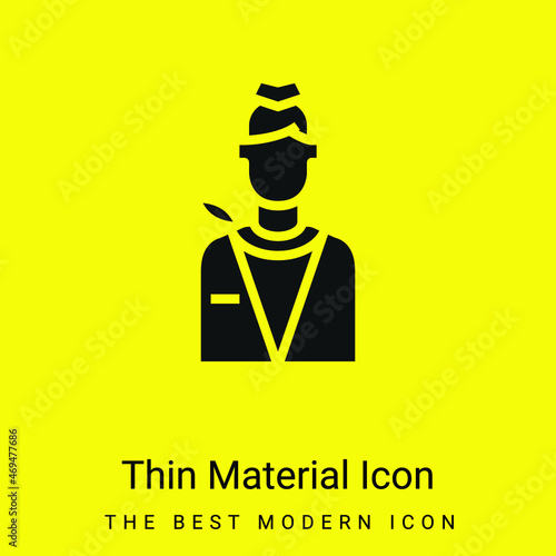 Air Hostess minimal bright yellow material icon