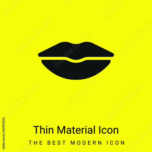 Big Lips minimal bright yellow material icon