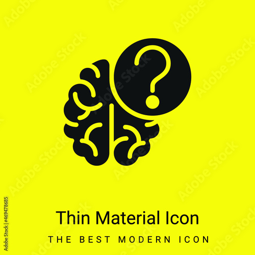 Brain minimal bright yellow material icon