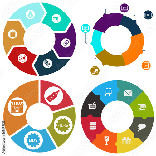 Business infographics. Set of pie chart	