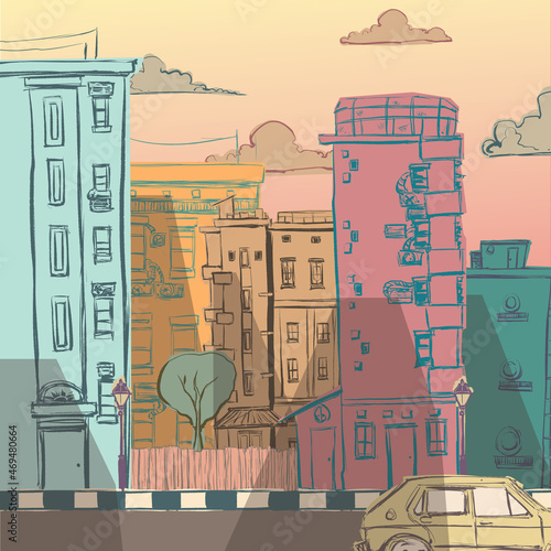 illustration of a city vector cityscape