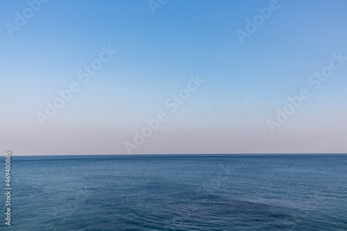 The Background, blue sky and the blue sea.