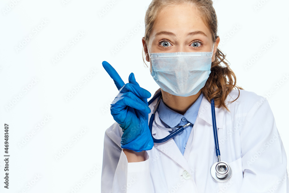 nurse medical mask blue gloves hospital stethoscope nurse medical mask blue gloves hospital stethoscope