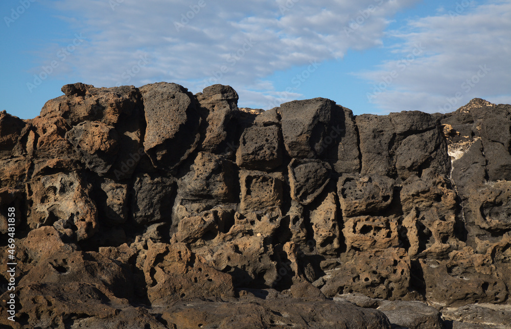 Porous lava volcanic rock around around Playa de la Concha beach in El Cotillo La Oliva municipality of Fuerteventura, Canary Islands
Porous lava volcanic rock around around Playa de la Concha beach in El Cotillo La Oliva municipality of Fuerteventura, Canary Islands