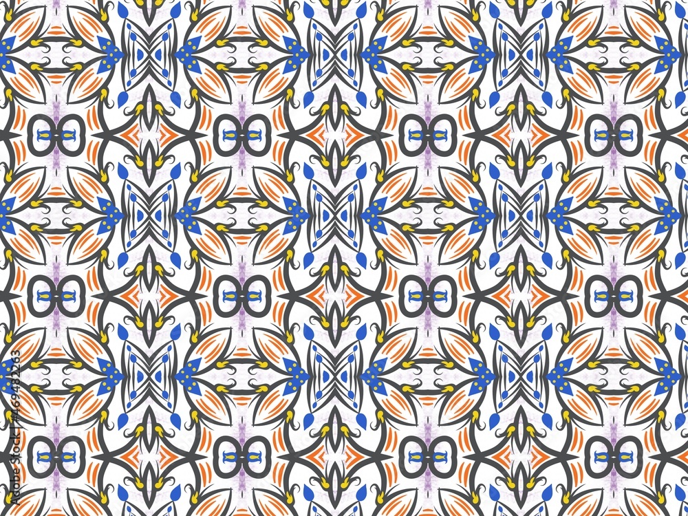 Tribal ethnic ornamental texture. Folk embroidery. Traditional ornament stripe, seamless pattern background. Hand drawing illustration. Digital art illustration