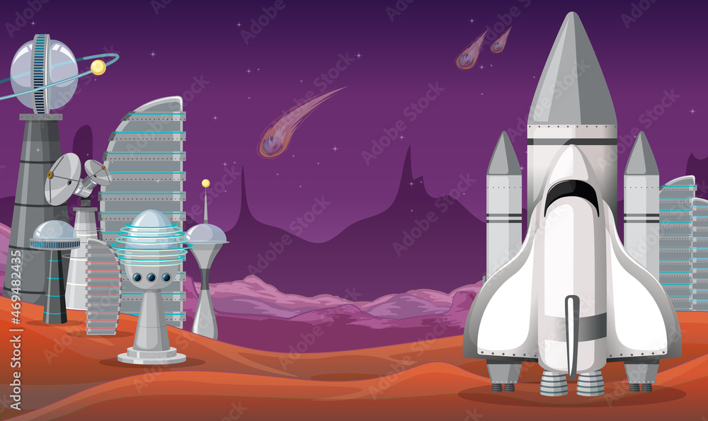 A space cartoon background scene A space cartoon background scene