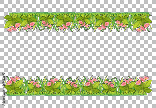 Green nature leaves frame transparent background