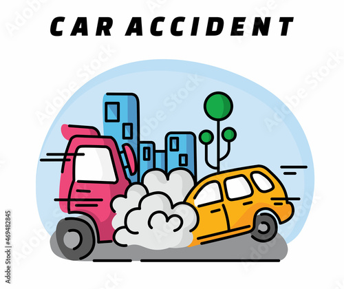 Vector illustration of car accident