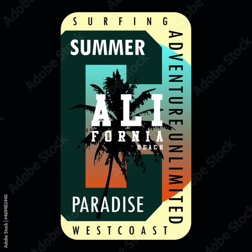 summer holiday california beach vector nature,poster, t shirt design illustration