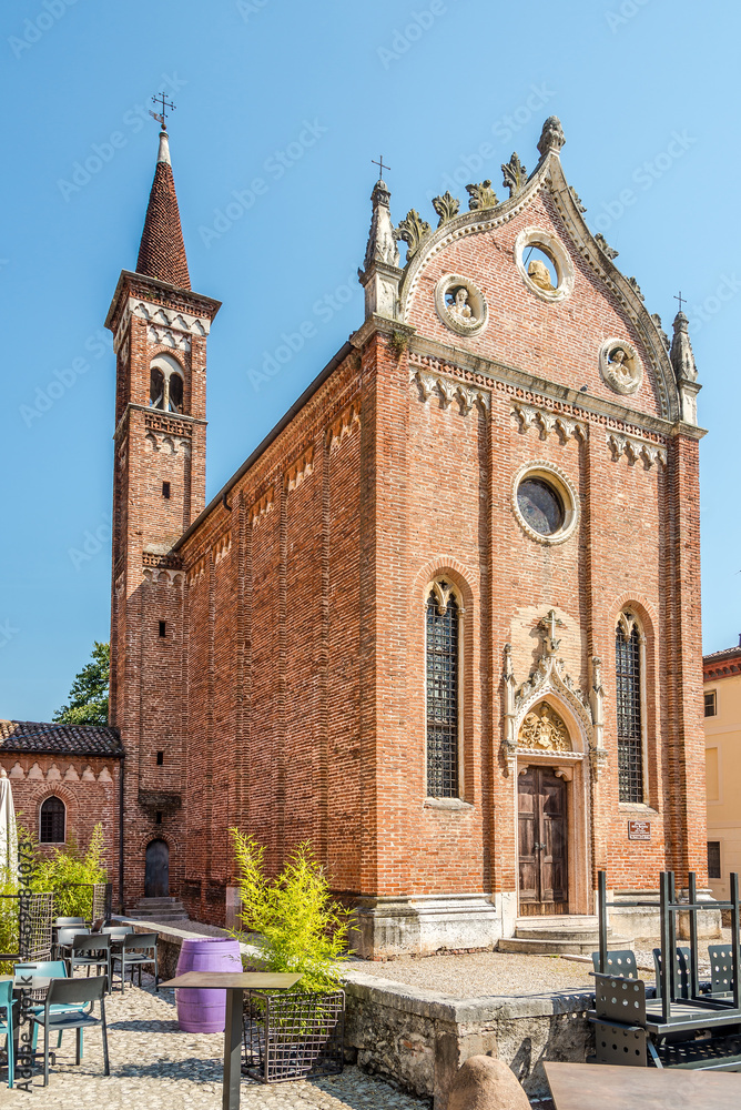 View at the Church of Virgin Mary in the streets of Thiene - Italy
