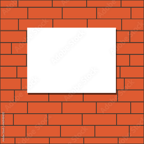 Wallpaper Mural The red brick wall on top of it weighs a white notice board.  Torontodigital.ca