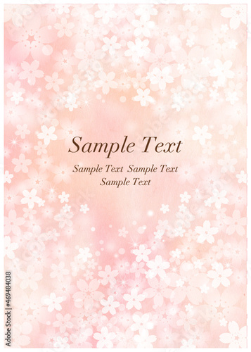 桜_ピンク和紙背景