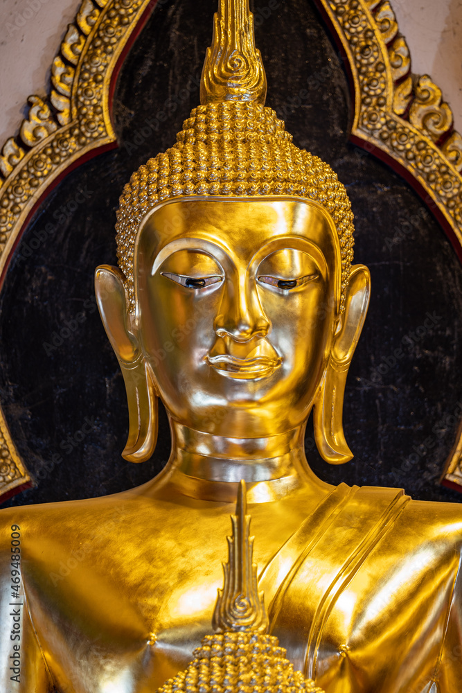 Thai Buddha Statue in Buddhist Church, Thailand