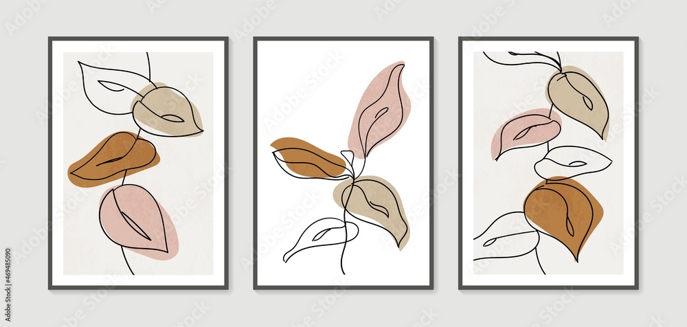 Botanical wall art vector set. Minimal and natural wall art. Boho foliage line art drawing with abstract shape. Abstract Plant Art design for print, wallpaper, cover. Modern vector illustration. Botanical wall art vector set. Minimal and natural wall art. Boho foliage line art drawing with abstract shape. Abstract Plant Art design for print, wallpaper, cover. Modern vector illustration.