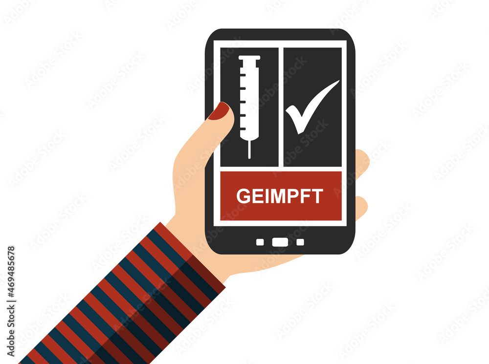 Digitaler Impfpass auf dem Smartphone als Nachweis für Coronaimpfung Digitaler Impfpass auf dem Smartphone als Nachweis für Coronaimpfung