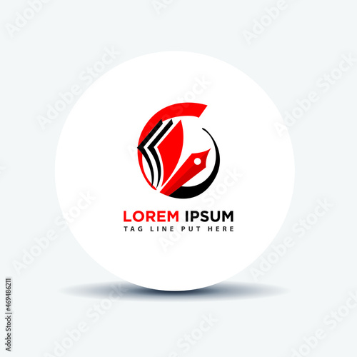 stationery logo, icon for a stationery store, book pane logo