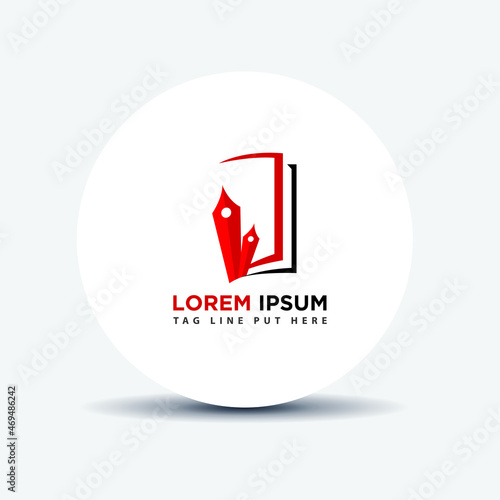 stationery logo, icon for a stationery store, book pane logo