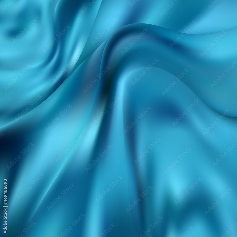 Obraz premium Crumpled pblue silk fabric. Textile. Fashion. background