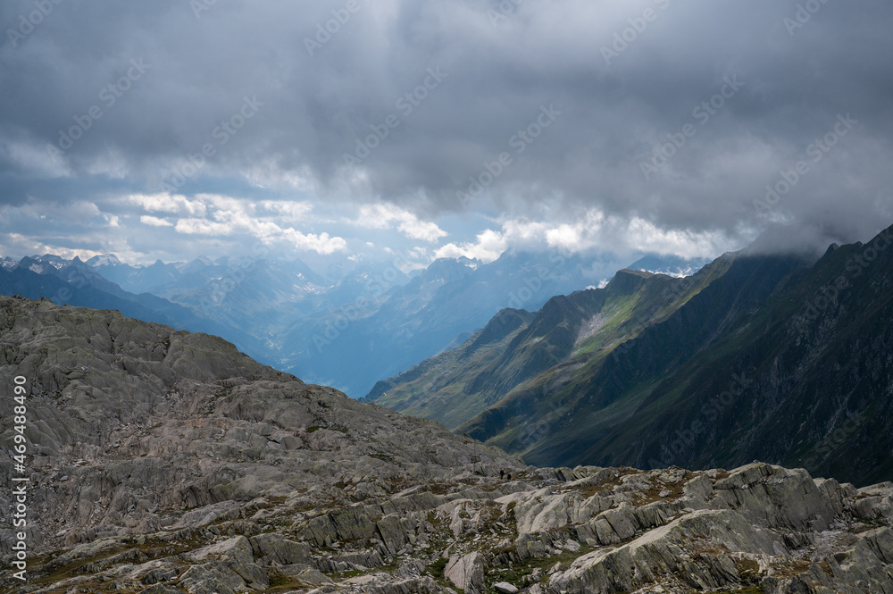 Naklejka premium view from Capanna Cadlimo towards Val Canaria, Ticino