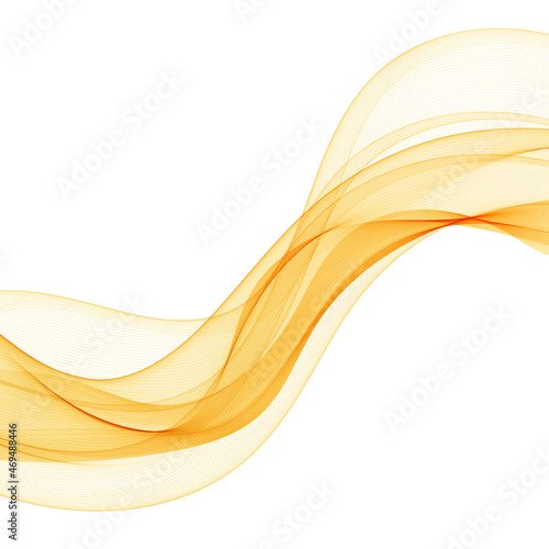 Orange abstract wave. Curves isolated on white background. Design element. Layout for advertising. eps 10