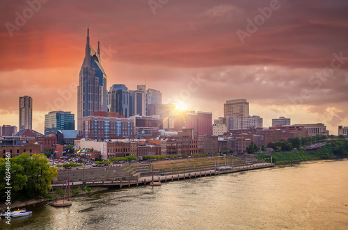 Nashville downtown city skyline cityscape of Tennessee