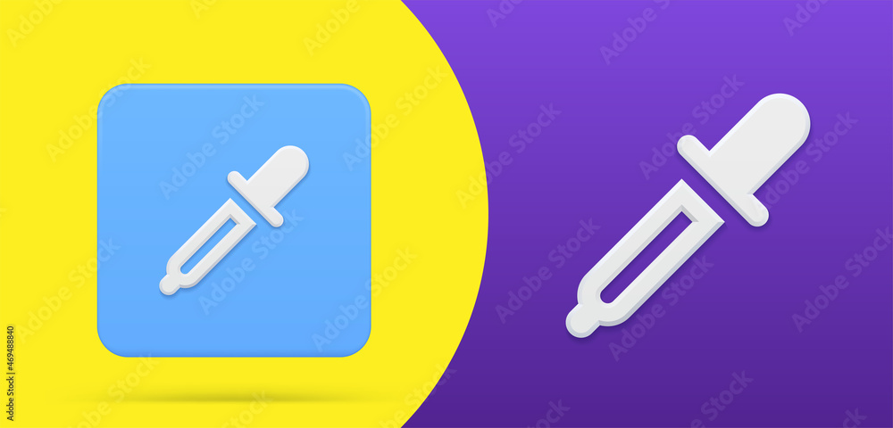 Simple pipette 3d icon button set vector illustration. Pharmacy science droplet laboratory Simple pipette 3d icon button set vector illustration. Pharmacy science droplet laboratory