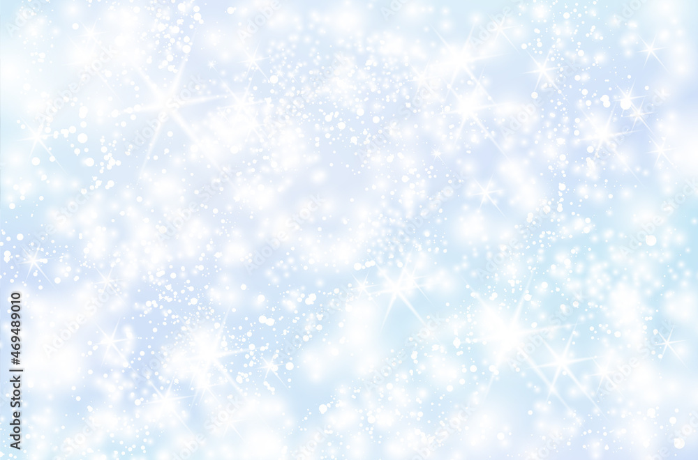 Blue abstract background with circle bokeh and shiny stars