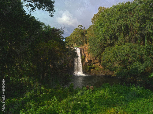 Aerial view of Minissy waterfall during sunset at Moka  Mauritius