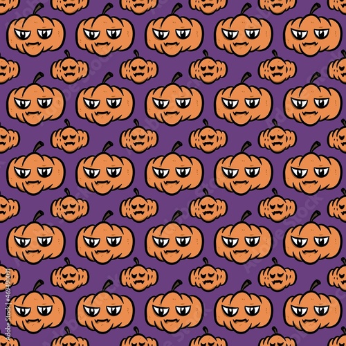 Fototapeta Naklejka Na Ścianę i Meble -  seamless pattern of cute pumpkin cartoon