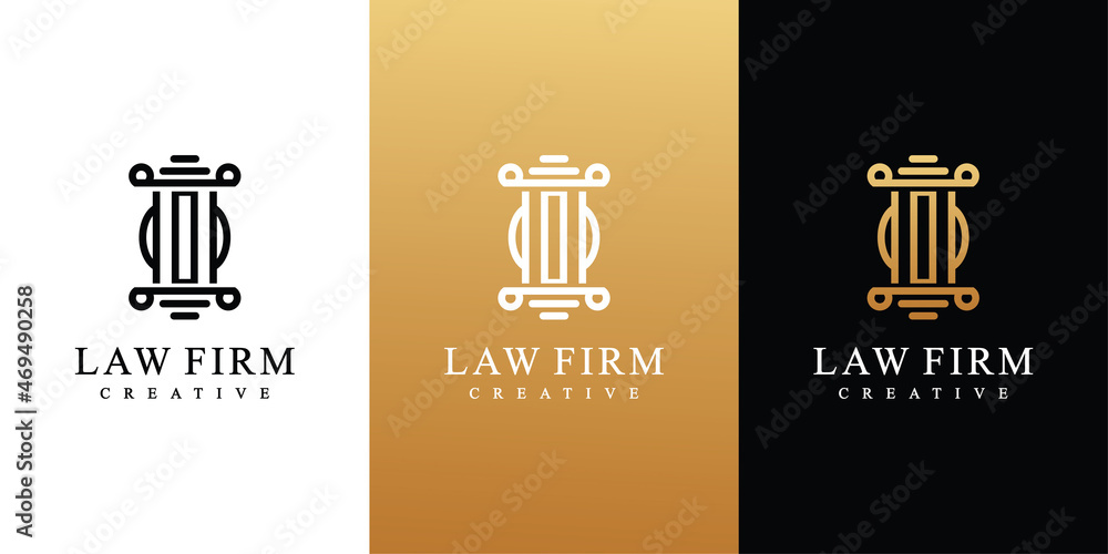 Pillar style lawyer logo design template. Pillar style lawyer logo design template.