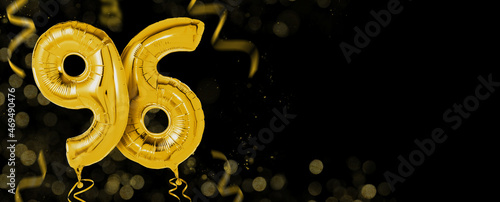 Golden balloons with copy space - Number 96
