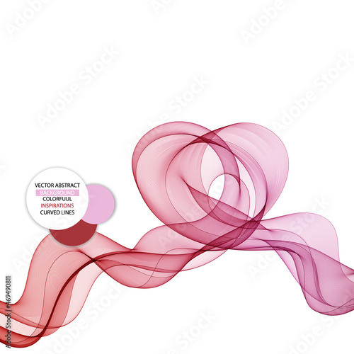 Beautiful colorful wave. Abstract red lines. Design element. Background decoration. eps 10