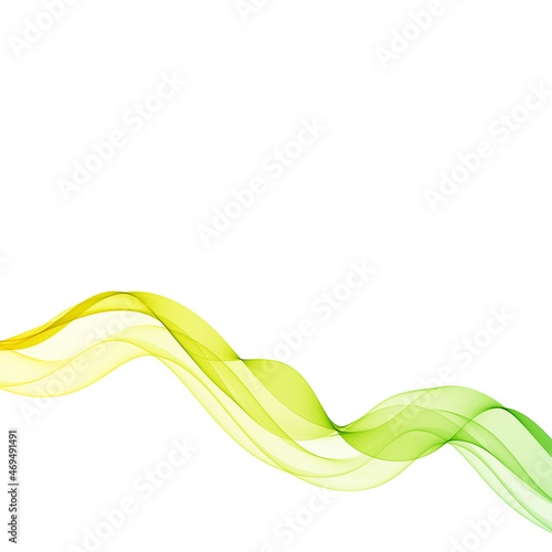 Yellow-green wave abstract wave. Curves on a white background. Design element. eps 10