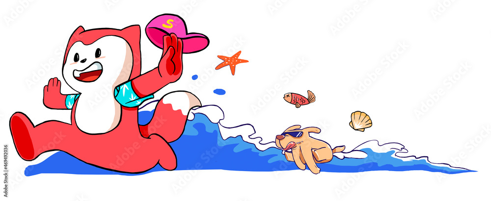 Obraz premium Running, running, vitality, skateboarding, surfing, comics, cartoons, fun, cool, vitality, trend, trendsetter, fashion, youth, activity, vitality, summer, good, powerful, dynamic, sports,