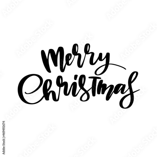 Merry Christmas hand lettering. Vector printable hand letters
